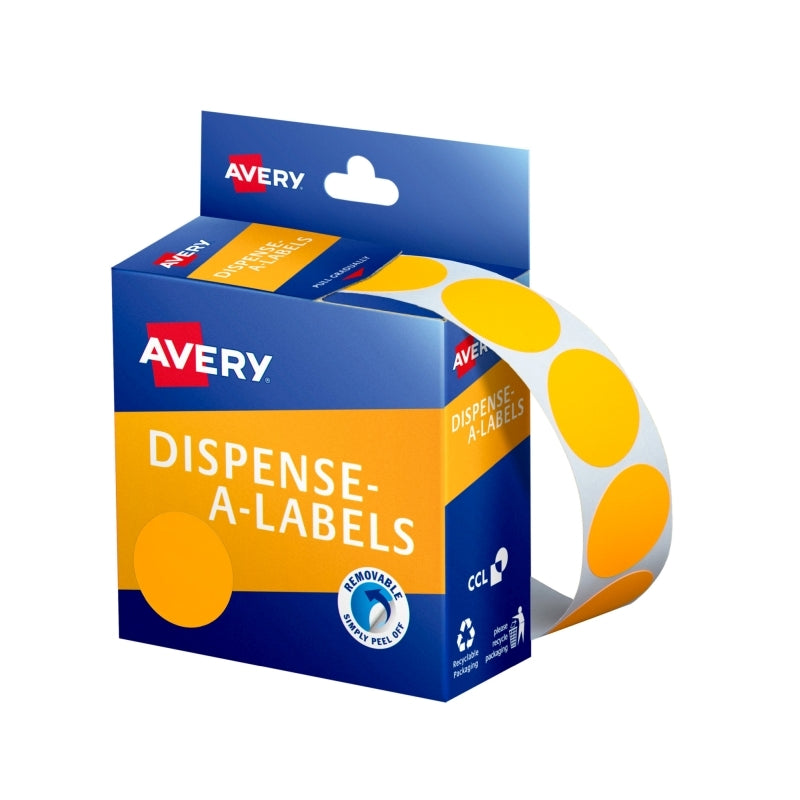 AV Disp Dot 24mm Org Pk350 Bx5 Avery