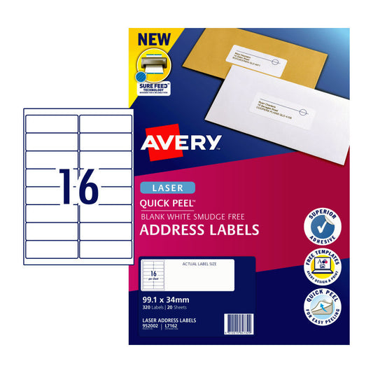 AV Lsr Lbl QP L7162 16Up Pk20 Avery
