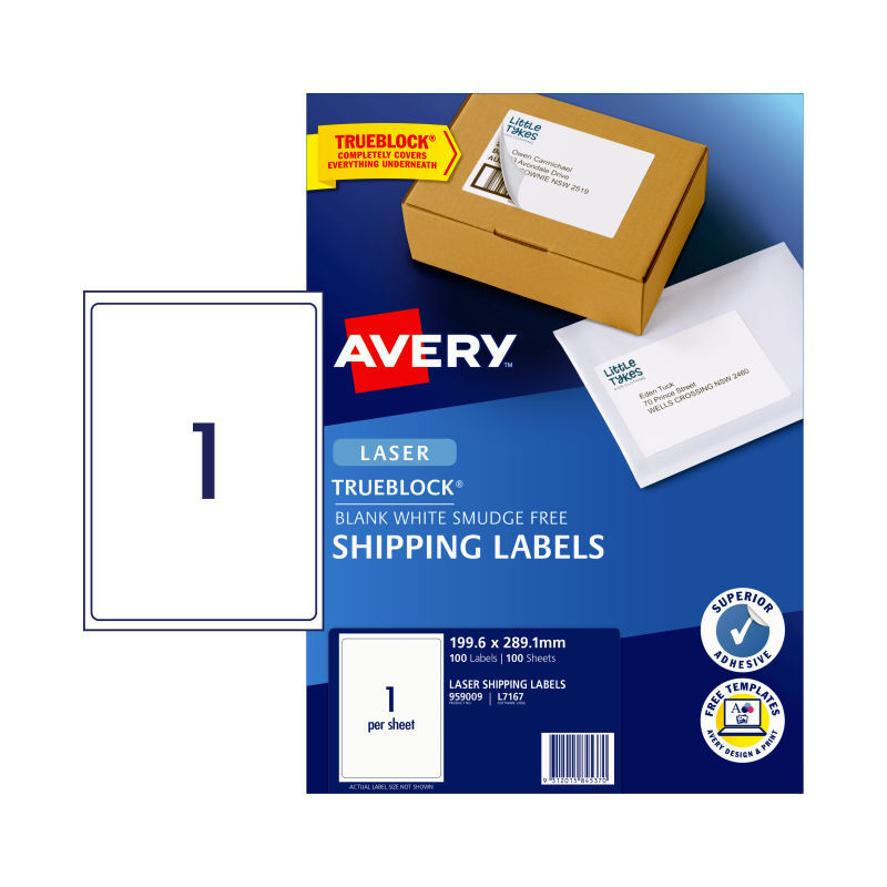 AV Laser Label L7167 1Up Pk100 Avery