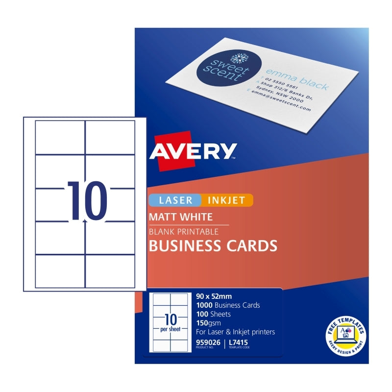 AV Bus Card L7415 10UP Pk100 Avery