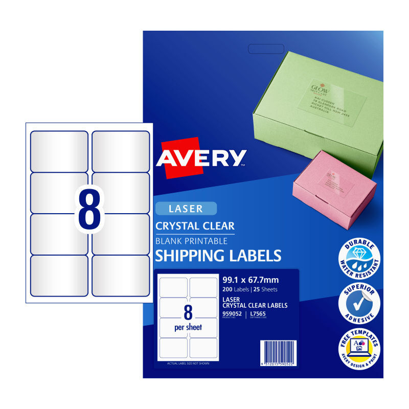 AV Lsr Lbl Clr L7565 8Up Pk25 Avery