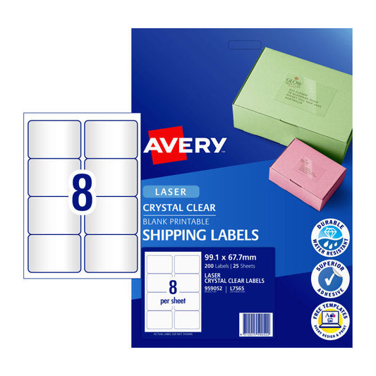 AV Lsr Lbl Clr L7565 8Up Pk25 Avery