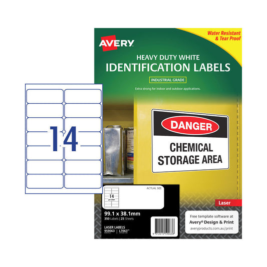 AV Laser Lbl L7063 14Up Pk25 Avery