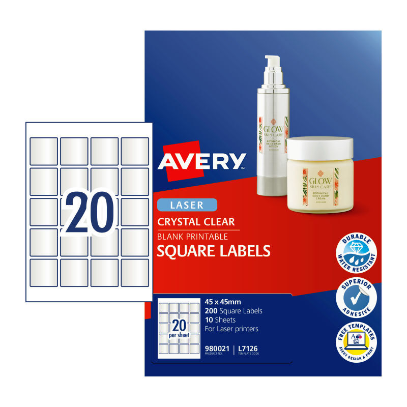 AV Lsr Lbl Sq L7126 20Up Pk20 Avery