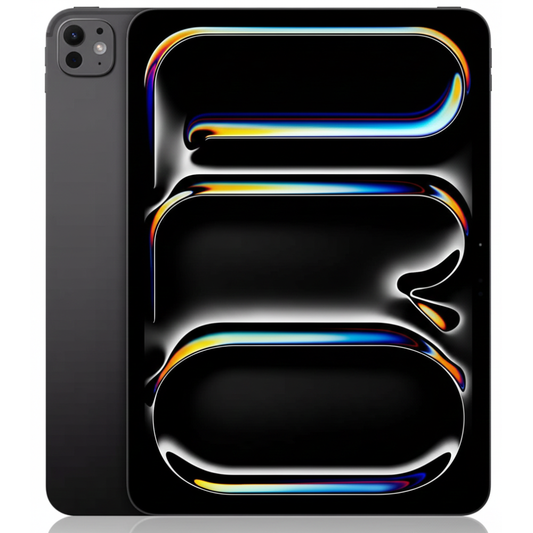 Refurbished Apple iPad Pro 11‑inch M4 256 GB Space Grey Cellular – front view, screen off