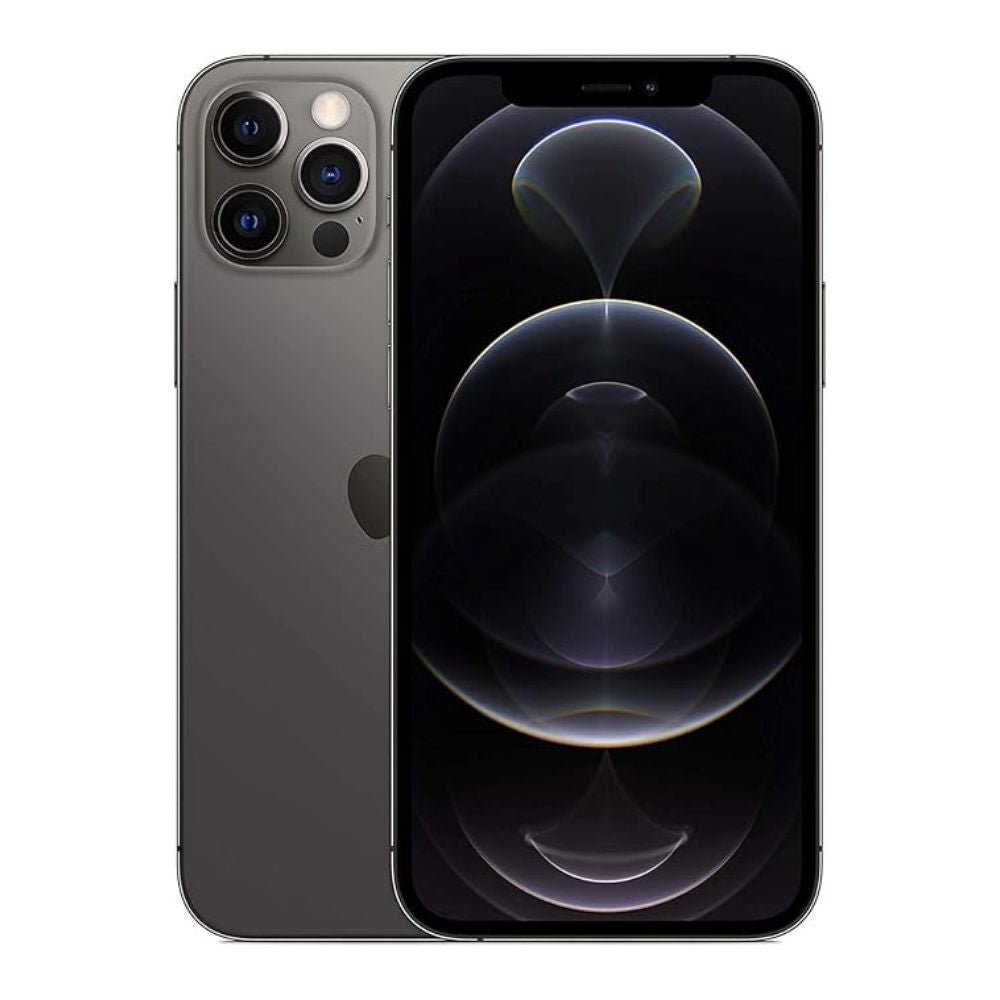 Refurbished iPhone 12 Pro Max 512 GB Graphite – front view, clean screen & frame