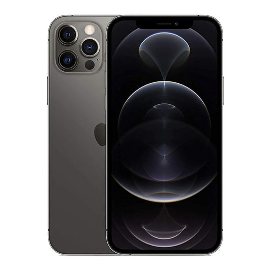 Refurbished iPhone 12 Pro Max 512 GB Graphite – front view, clean screen & frame