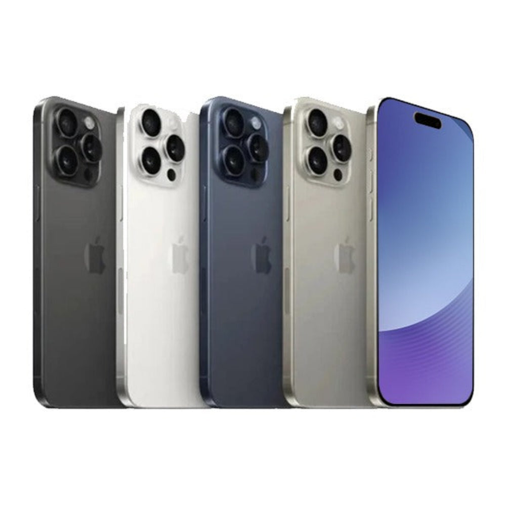 Refurbished iPhone 15 Pro Max front view with clean screen