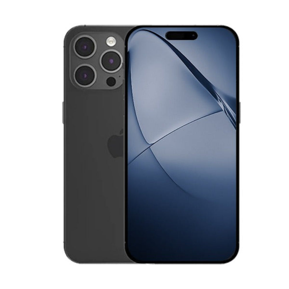 Good refurbished iPhone 15 Pro Max with titanium frame, front view