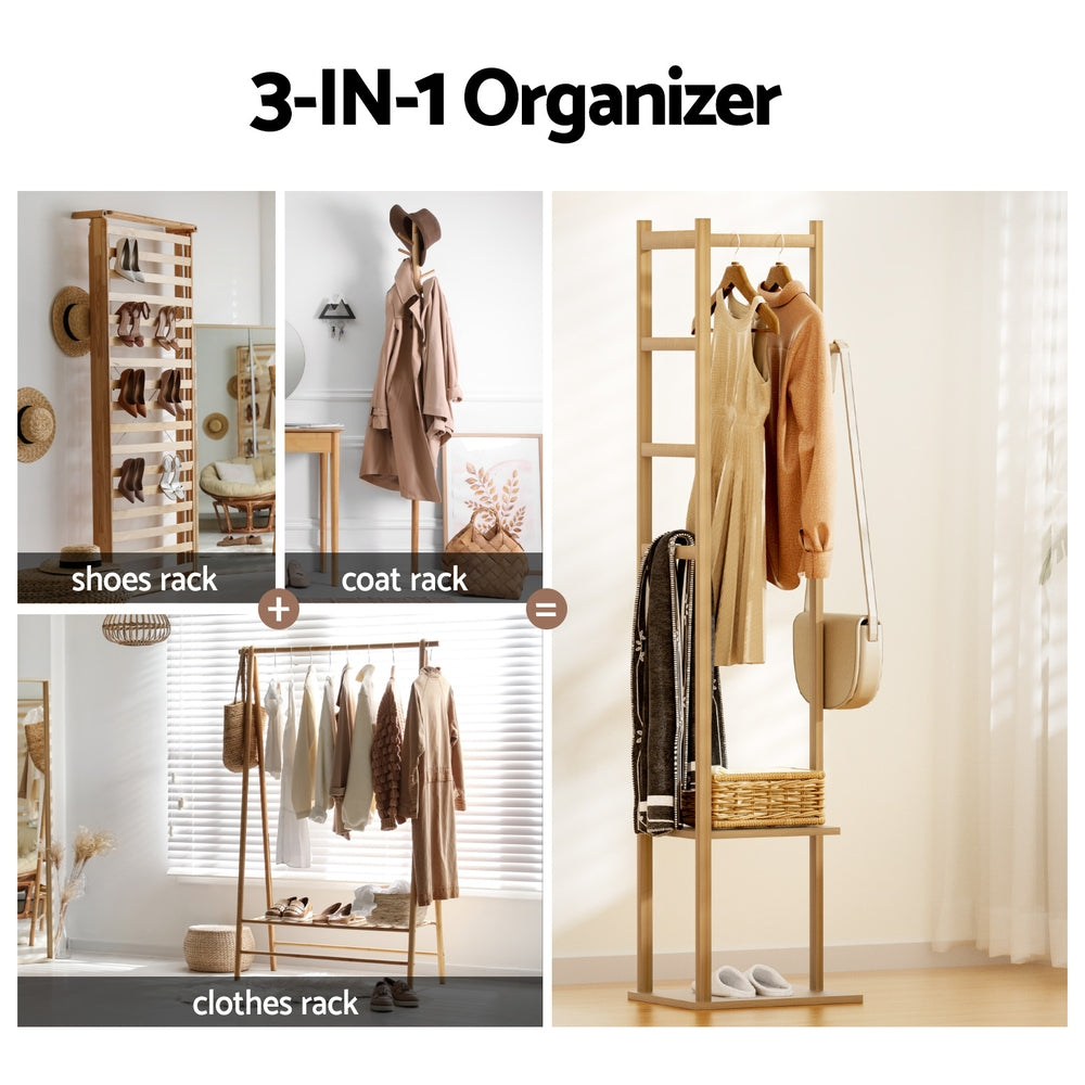 Artiss Clothes Rack Airer Coat Stand Bamboo Tristar Online
