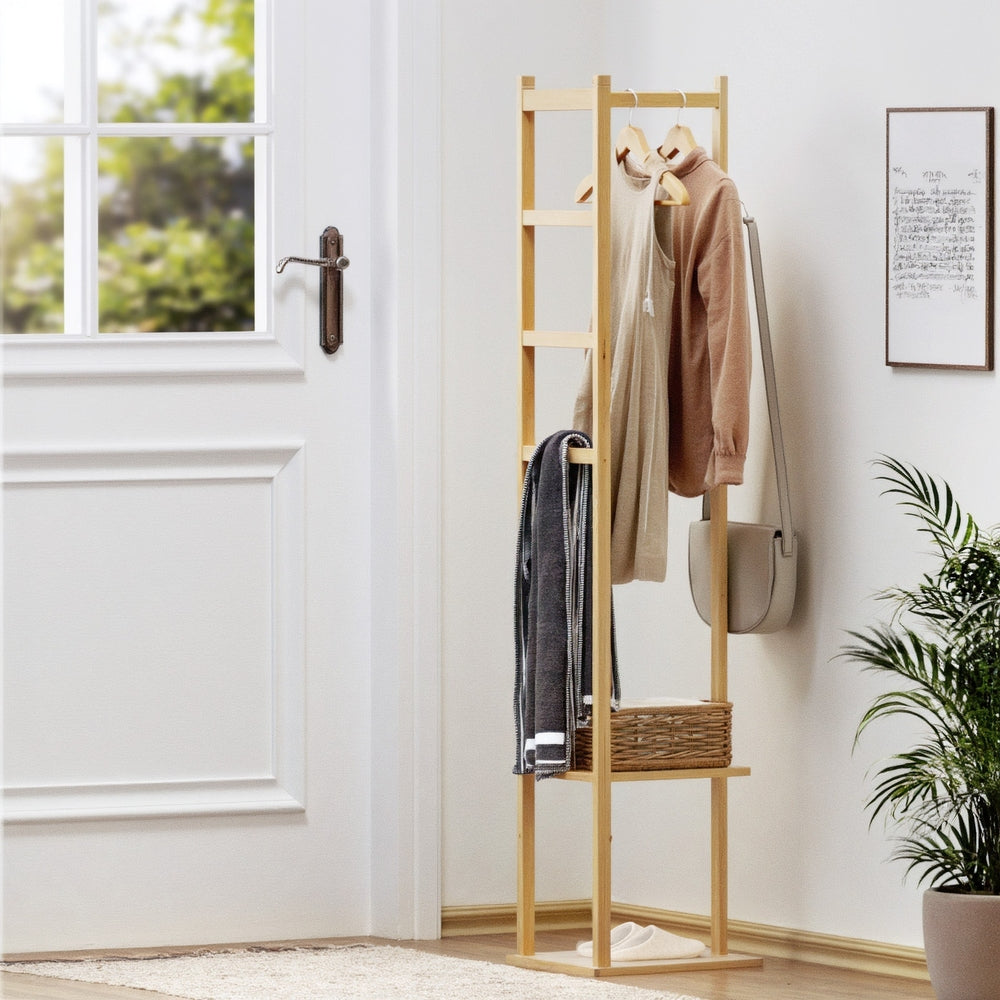 Artiss Clothes Rack Airer Coat Stand Bamboo Tristar Online