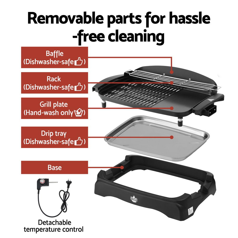 Grillz 1950W Electric BBQ Grill Non-stick Plate for Indoor Outdoor Tristar Online