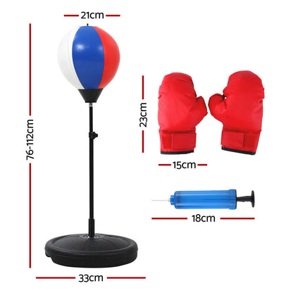 Everfit Kids Punching Bag Stand Set Adjustable 76-112cm with Gloves & Pump Tristar Online