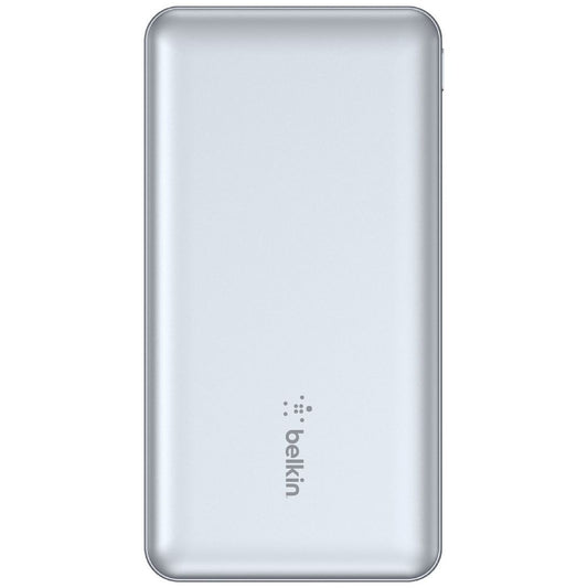 Belkin BoostCharge 10K 15W light blue power bank with USB-C and dual USB-A ports