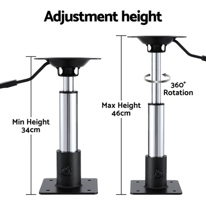 Seamanship Boat Seat Pedestal 34-46cm Adjustable Gas Lift 360 Degrees Swivel Tristar Online