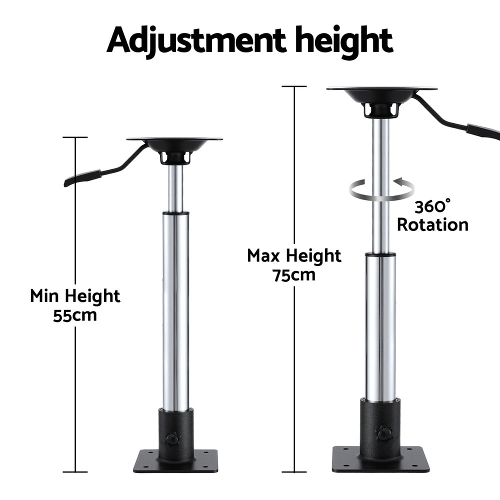Seamanship Boat Seat Pedestal 55-75cm Adjustable Gas Lift 360 Degrees Swivel Tristar Online