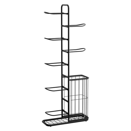 Everfit Ball Storage Rack Sports Equipment Organizer 7-Tier with Basket for Garage Gym Black Tristar Online