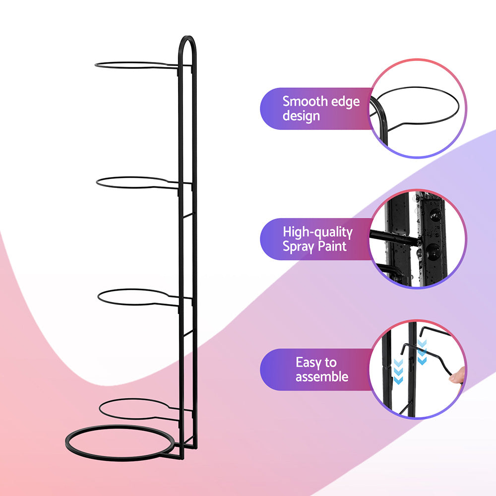 Everfit Ball Storage Rack Sports Equipment Organizer 4-Tier Holder for Garage Gym Black Tristar Online