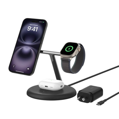 Belkin Boost Charge Pro 3-in-1 Magnetic Wireless Charging Stand with Qi2 15W – Black (AU Version) - Pristine – Refurbished Belkin