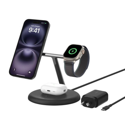 Belkin Boost Charge Pro 3-in-1 magnetic wireless charging stand in black
