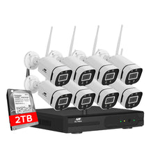 UL-tech Wireless CCTV Security System 8CH NVR 3MP 8 Square Cameras 2TB