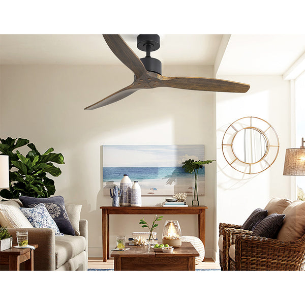 Devanti 52'' Ceiling Fan AC Motor 3 Blades w/Remote - Dark Wood Tristar Online