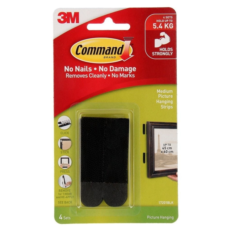CMD Strip CMD17201BLK Pk4 Bx6 Command