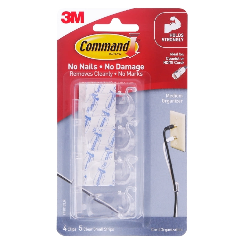 CMD Cord Clip 17301CLR Pk4 Bx6 Command