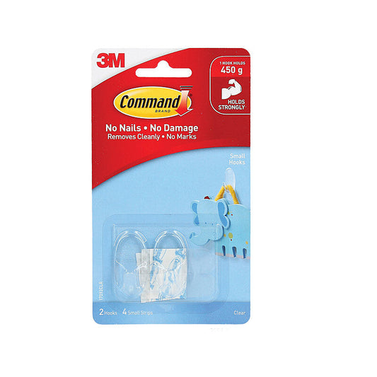 CMD Hook 17092CLR Sml Pk2 Bx6 Command