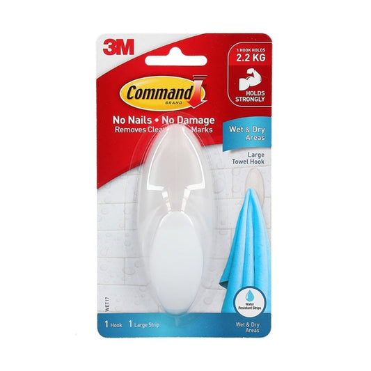 CMD Towel Hook WET-17 Lg Bx4 Command