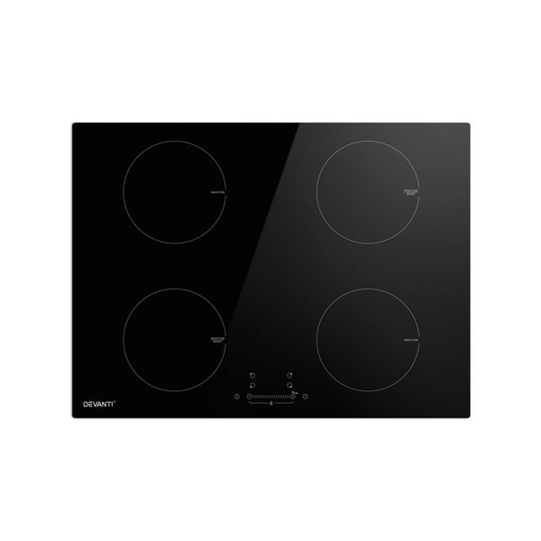 Devanti Electric Induction Cooktop 70cm Ceramic 4 Zones Stove Cook Top Hot Plate 7000W Tristar Online