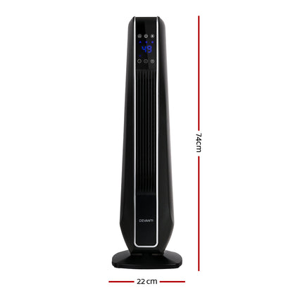 Devanti Electric Ceramic Tower Fan Heater Portable Oscillating Remote Control 2400W Black Tristar Online