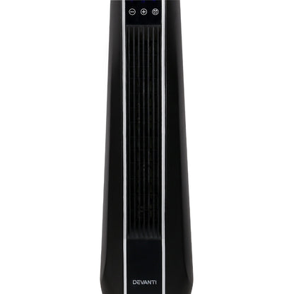 Devanti Electric Ceramic Tower Fan Heater Portable Oscillating Remote Control 2400W Black Tristar Online