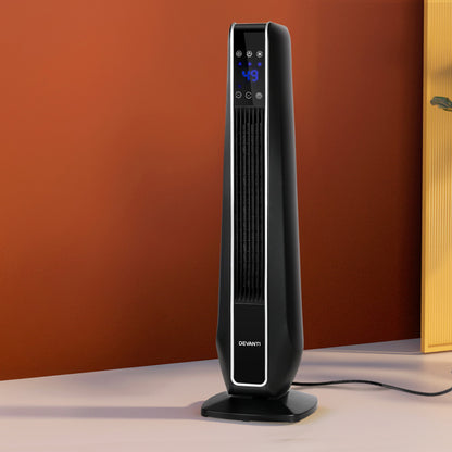 Devanti Electric Ceramic Tower Fan Heater Portable Oscillating Remote Control 2400W Black Tristar Online