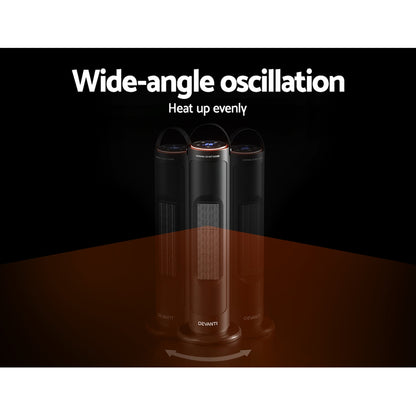 Devanti Ceramic Tower Heater Electric Portable Oscillating Remote Control 2000W Tristar Online