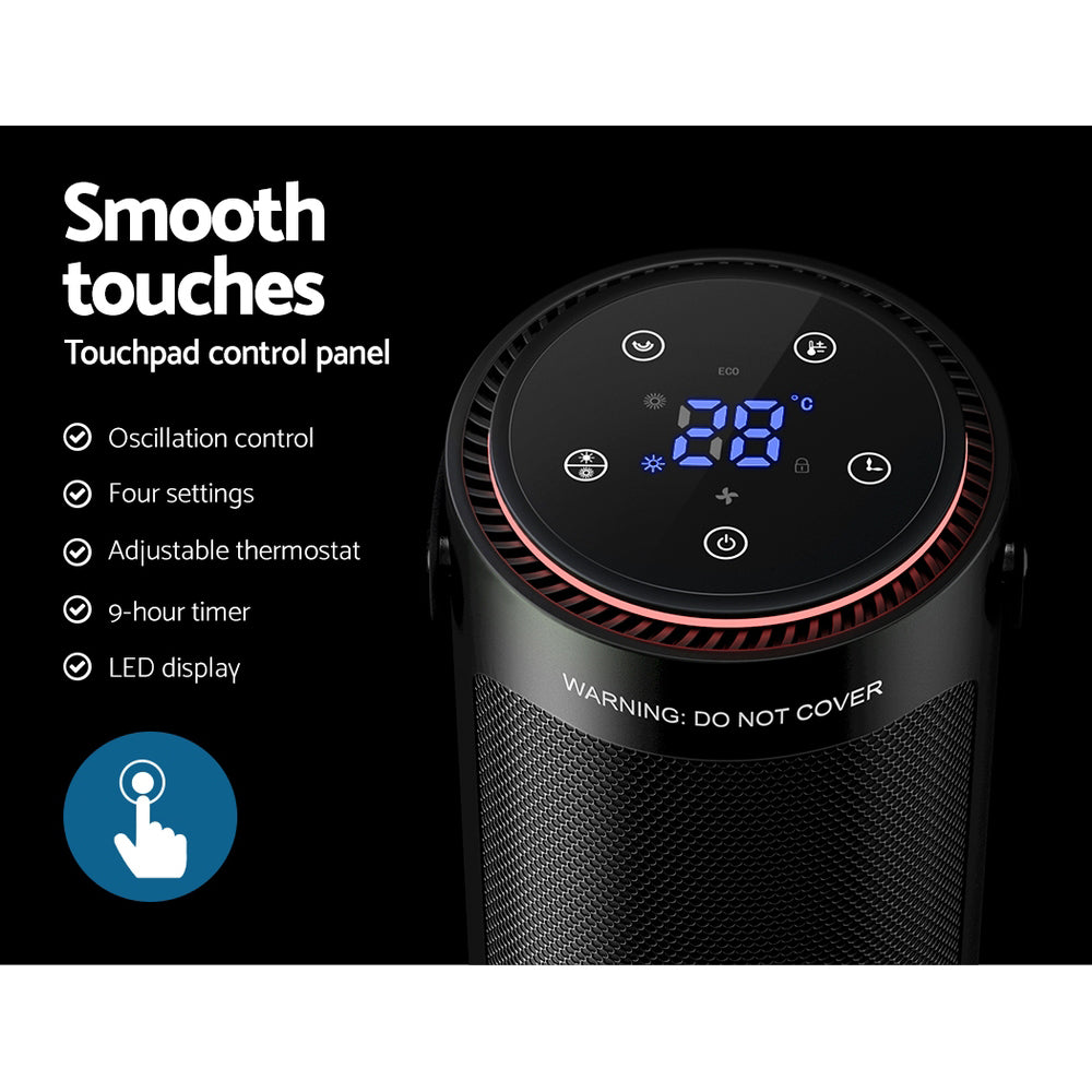 Devanti Ceramic Tower Heater Electric Portable Oscillating Remote Control 2000W Tristar Online