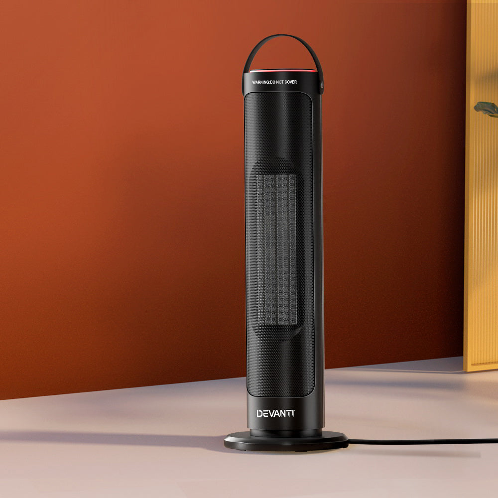 Devanti Ceramic Tower Heater Electric Portable Oscillating Remote Control 2000W Tristar Online