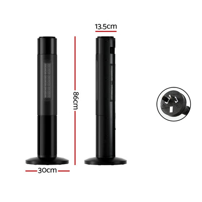 Devanti Electric Ceramic Tower Heater 3D Flame Oscillating Remote Control 2000W Tristar Online