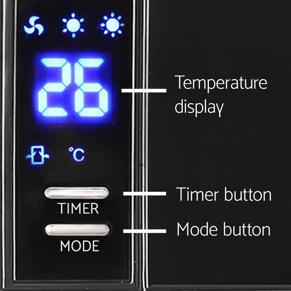 Devanti 2000W Wall Mounted Panel Heater - Black Tristar Online
