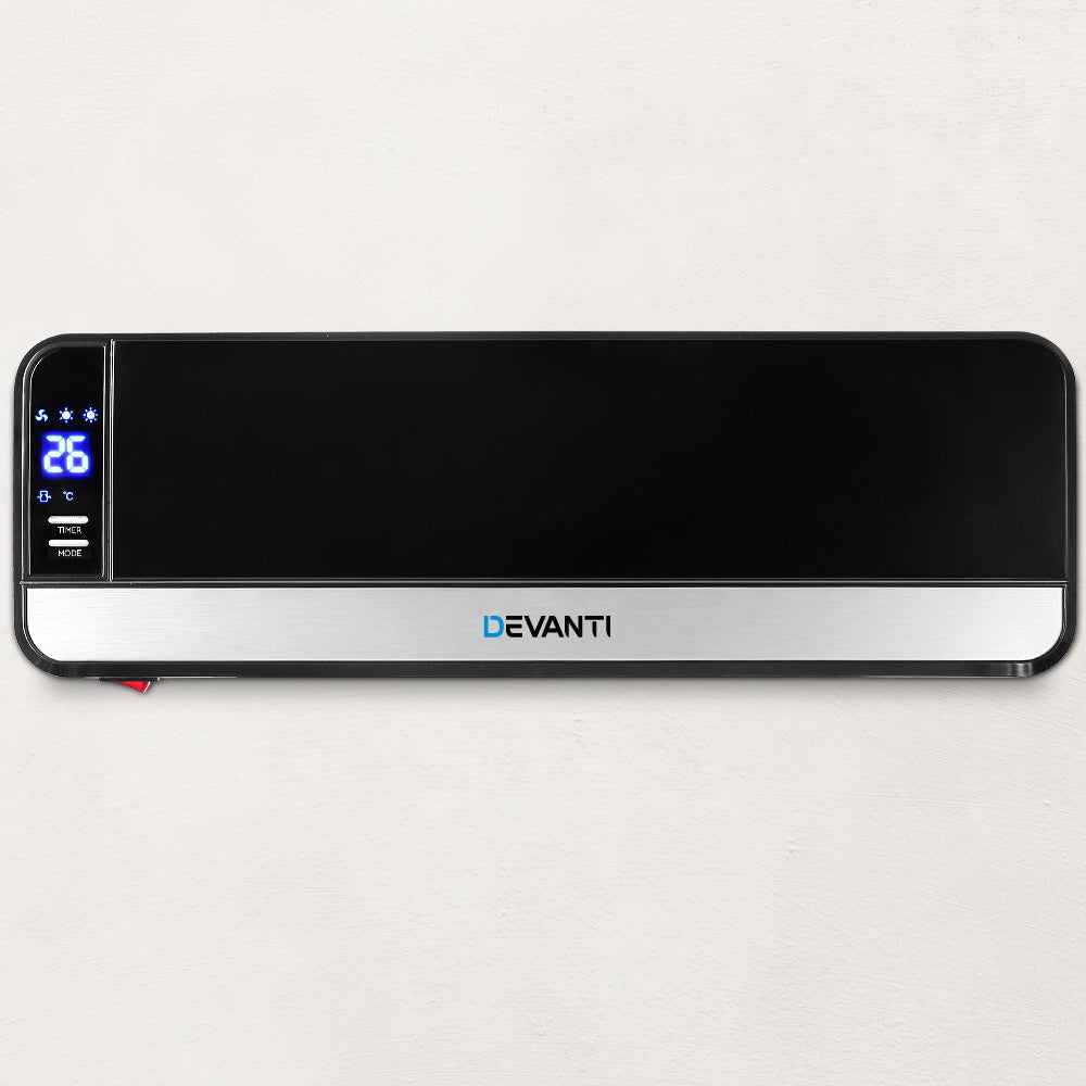 Devanti 2000W Wall Mounted Panel Heater - Black Tristar Online