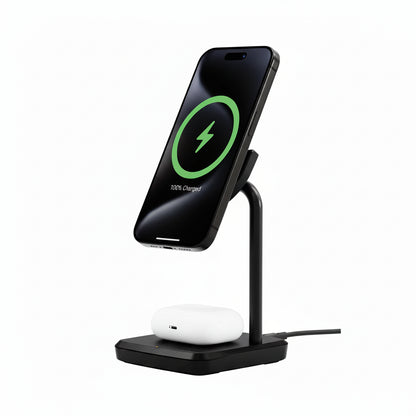 SPROUT Qi2 Magnetic 2-in-1 Wireless Charger - Black- Fast Charging Stand for iPhone & AirPods - Excellent - Refurbished