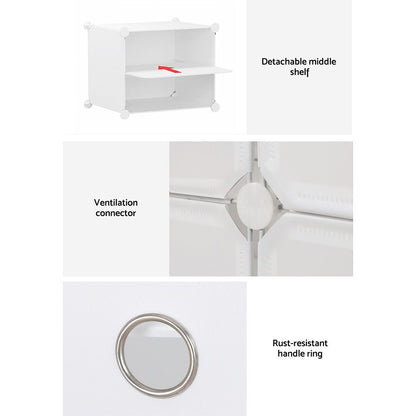 Artiss Shoe Rack DIY Set of 2 Storage Cube Stackable White