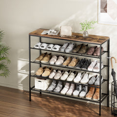 Artiss Shoe Rack 25 Pairs 5-tier Shoe Storage Organiser Shelf Metal frame Walnut Tristar Online
