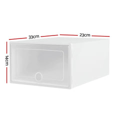 Artiss Shoe Box Set of 24 Storage Case Stackable Plastic Shoe Cabinet Cube White Tristar Online