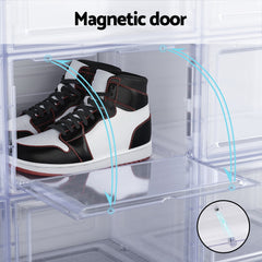 Artiss DIY Shoe Box Set of 2 Stackable Shoe Storage Case Magnetic Door