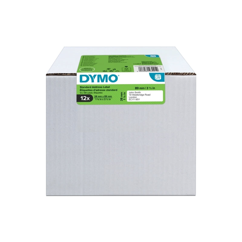 DY LW Std Add Lbl 28X89mm Pk12 Dymo