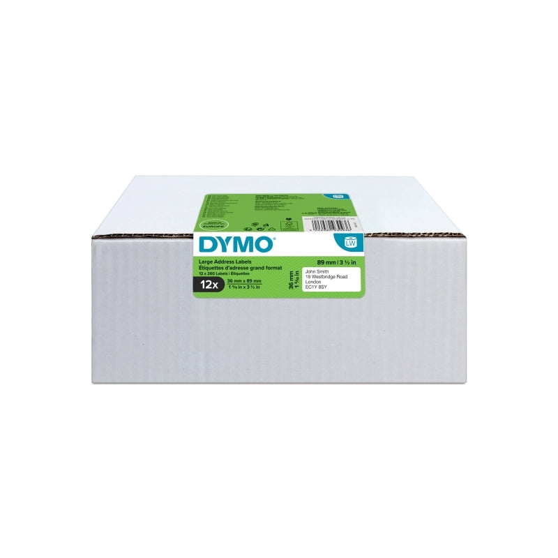 DY LW Lg Add Lbl 36X89mm Pk12 Dymo