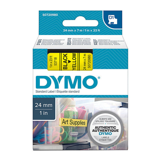 D1 Blk on Yell 24mmx7m Tape Dymo