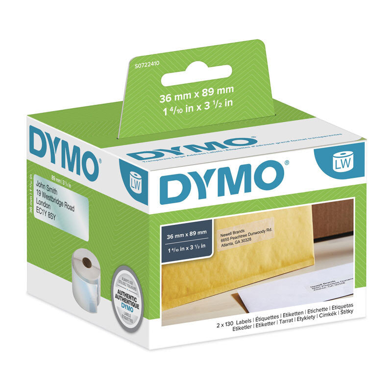 Dymo LW 36mm x 89mm Clear Dymo