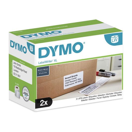 Dymo LW 59mm x 102mm White x2 Dymo